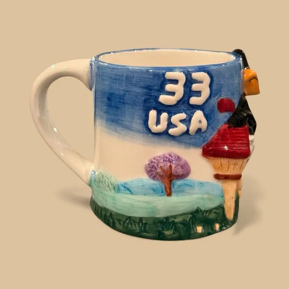 Vintage 1998 Looney Tunes Daffy Duck Sculpted Mug | Gibson 3D 16oz - Picture 5 of 11